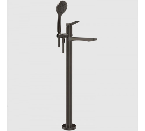 Смеситель для ванны и душа, Gessi, Rilievo, напольный, цвет-Black Metal Brushed PVD