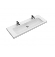 Раковина, Villeroy&Boch, Subway 2.0, шг 1300*470, отверстия для смесителя-2, CeramicPlus, цвет-альпийский белый