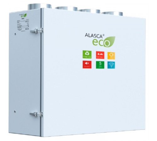 ECO V200EC W, Вентиляционная установка Alasca ECO приточно-вытяжная с энтальпийным пластинчатым рекуператором