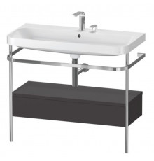 Консоль, Duravit, Happy D.2 Plus, шгв 975*490*850, с раковиной, цвет-хром, цвет ящика-графит суперматовый