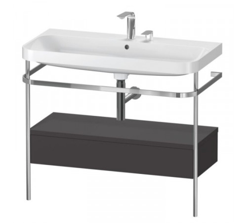 Консоль, Duravit, Happy D.2 Plus, шгв 975*490*850, с раковиной, цвет-хром, цвет ящика-графит суперматовый