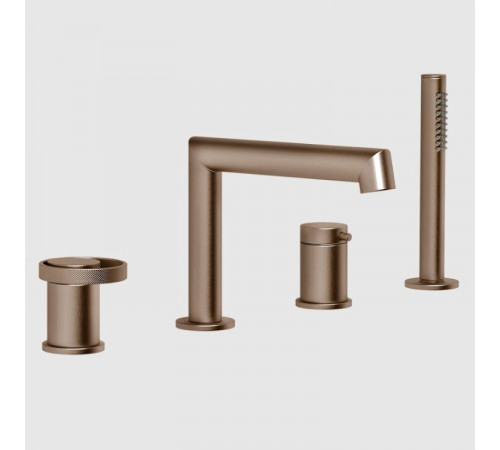Смеситель для ванны и душа, Gessi, Anello, цвет-Copper Brushed PVD