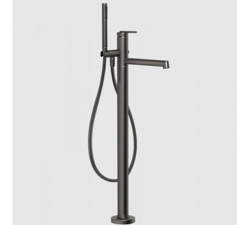Смеситель для ванны и душа, Gessi, Ingranaggio, напольный, цвет-Black Metal Brushed PVD