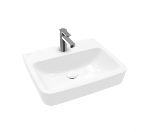 Раковина, Villeroy&Boch, O.Novo, шгв 550*460*125, отверстия для смесителя-1 сквозное, 2 промаркированных, CeramicPlus/AntiBac, цвет-альпийский белый