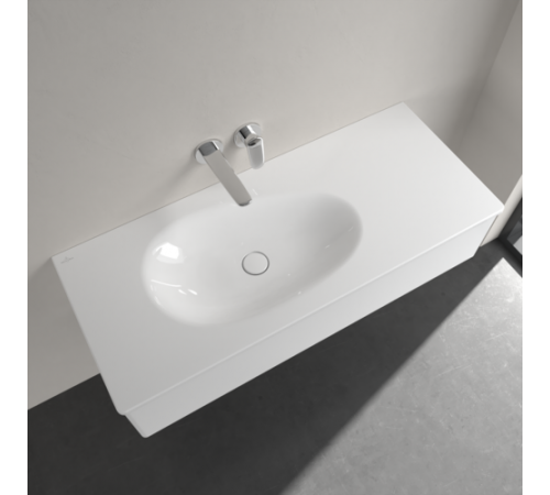 Раковина, Villeroy&Boch, Antao, шгв 1200*500*90, отверстия для смесителя-отсутствуют, CeramicPlus, цвет-альпийский белый