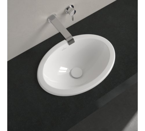 Раковина, Villeroy&Boch, Loop&Friends, шгв 505*360*185, отверстия для смесителя-отсутствуют, CeramicPlus, цвет-альпийский белый