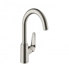 Смеситель для кухни, Hansgrohe, Focus M42, цвет-сталь