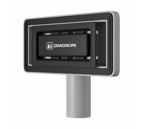 Слив-перелив, OMOIKIRI, WK-1,5-UN-IN, для полуторачашевых моек, с универсальным прямоугольным переливом, цвет-нержавеющая сталь
