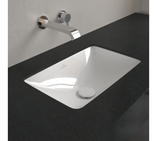 Раковина, Villeroy&Boch, Loop&Friends, шгв 450*280*165, отверстия для смесителя-отсутствуют, цвет-альпийский белый