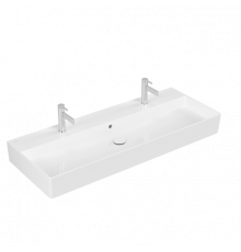Раковина, Villeroy&Boch, Memento 2.0, шгв 1200*470*150, отверстия для смесителя-2, CeramicPlus, цвет-альпийский белый