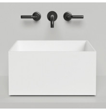 Раковина, Salini, Armonia Square, шгв 450*450*250, отверстия для смесителя-отсутствуют, цвет-белый матовый