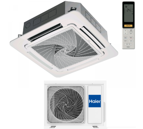 AB71S2SR1FA / 1U71S2SR3FA / PB-950QB, Сплит-система, Haier, Super Match Plus, кассетная, 4-х поточная с круговым потоком, с ИК пультом