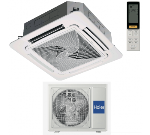 AB105S2SR1FA / 1U105S2SQ1FA / PB-950QB, Сплит-система, Haier, Super Match Plus, кассетная, 4-х поточная с круговым потоком, с ИК пультом