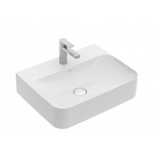 Раковина, Villeroy&Boch, Finion, шгв 600*470*125, отверстия для смесителя-1 сквозное, 2 промаркированных, CeramicPlus, цвет-альпийский белый