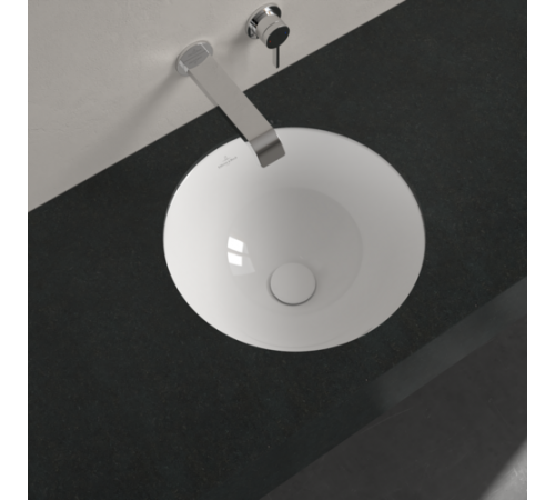 Раковина, Villeroy&Boch, Loop&Friends, шгв 380*380*210, отверстия для смесителя-отсутствуют, CeramicPlus, цвет-альпийский белый
