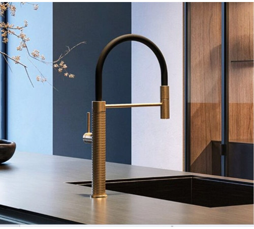 Смеситель для кухни, Gessi, 316 Meccanica, цвет-Warm Bronze Brushed PVD