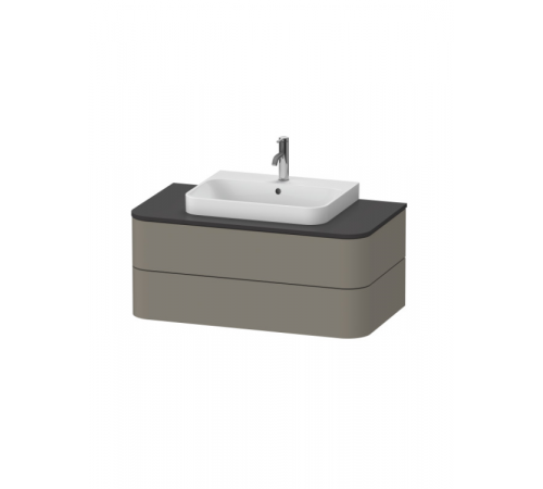 Тумба под раковину, Duravit, Happy D.2 Plus, шгв 1000*550*408, раковина-необходимо заказать, цвет-каменно-серый шелковисто-матовый