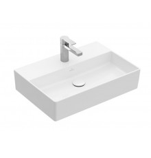 Раковина, Villeroy&Boch, Memento 2.0, шгв 500*420*135, отверстия для смесителя-1 сквозное, 2 промаркированных, CeramicPlus, цвет-Stone White