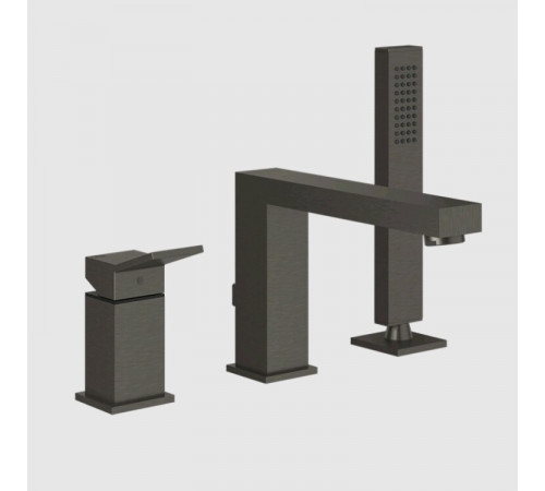 Смеситель для ванны и душа, Gessi, Rettangolo K, цвет-Black Metal Brushed PVD