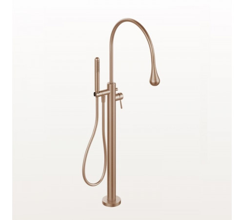 Смеситель для ванны и душа, Gessi, GOCCIA, напольный, цвет-Copper Brushed PVD