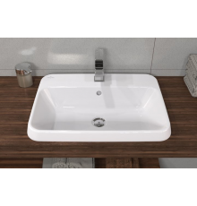 Раковина, Villeroy&Boch, Architectura, шгв 600*450*125, отверстия для смесителя-1 сквозное, 2 промаркированных, CeramicPlus, цвет-альпийский белый