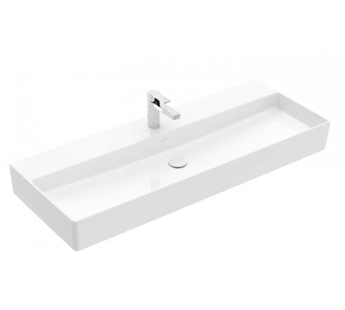 Раковина, Villeroy&Boch, Memento 2.0, шгв 1200*470*135, отверстия для смесителя-1 сквозное, 2 промаркированных, цвет-альпийский белый