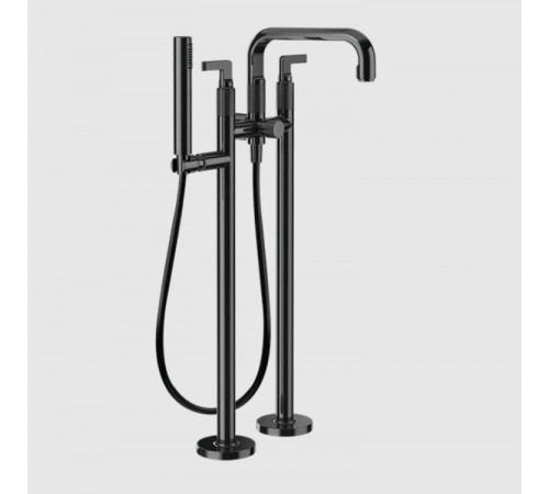 Смеситель для ванны и душа, Gessi, Inciso, напольный, цвет-Black Metal PVD
