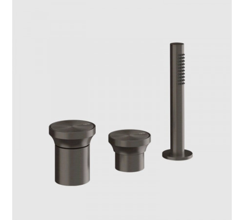 Смеситель для ванны и душа, Gessi, Origini, на 2 потребителя, цвет-Black Metal Brushed PVD (старый арт. 66043/707)