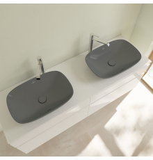 Раковина, Villeroy&Boch, Loop&Friends, шгв 560*380*120, отверстия для смесителя-отсутствуют, CeramicPlus, цвет-Graphite