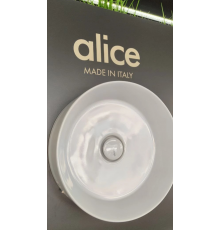 Раковина, Alice, Spy, шгв 400*400*120, отверстия для смесителя-отсутствуют, Aliglaze+, с незапираемым донным клапаном, цвет-белый