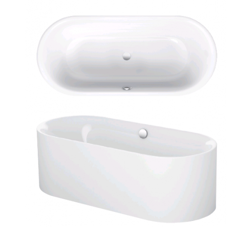 Ванна, Bette, BetteLux Oval Silhouette, шгв 1800*800*450, BetteGlasur® Plus, цвет-Snow matt