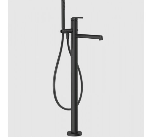 Смеситель для ванны и душа, Gessi, Ingranaggio, напольный, цвет-черный матовый