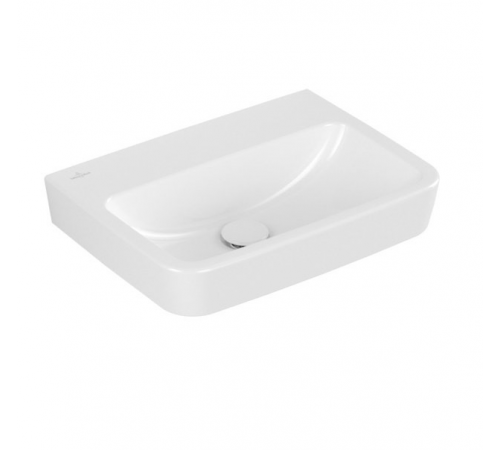 Раковина, Villeroy&Boch, O.Novo, шгв 500*370*110, отверстия для смесителя-отсутствуют, CeramicPlus, цвет-альпийский белый
