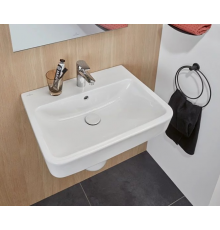 Раковина, Villeroy&Boch, O.Novo, шгв 600*460*125, отверстия для смесителя-1 сквозное, 2 промаркированных, CeramicPlus/AntiBac, цвет-альпийский белый