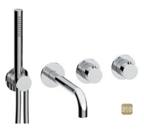 Смеситель для ванны и душа, Almar, 316 Stalnless Steel, цвет-High Brass Brushed PVD (Товар заказной, возврату не подлежит)