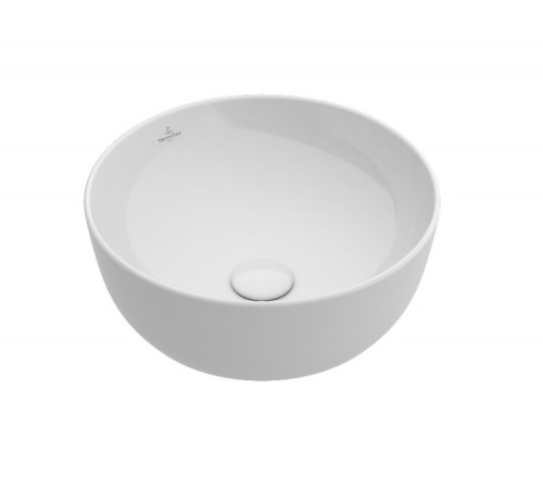 Раковина, Villeroy&Boch, Artis, шгв 430*430*125, отверстия для смесителя-отсутствуют, CeramicPlus, цвет-альпийский белый