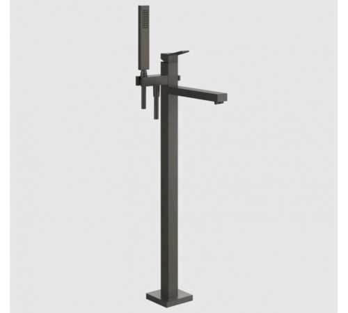 Смеситель для ванны и душа, Gessi, Rettangolo K, напольный, цвет-Black Metal Brushed PVD