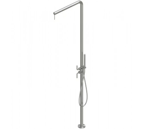 Душевая стойка, Quadro design, Levo, уличная, цвет-Steel Brushed