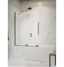 Шторка на ванну, Radaway, Furo PND II, шв 538*1500, петли-слева, цвет фурнитуры-черный, цвет стекла-прозрачный, Easy Clean