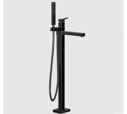 Смеситель для ванны и душа, Gessi, Rettangolo K, напольный, цвет-Black Metal PVD