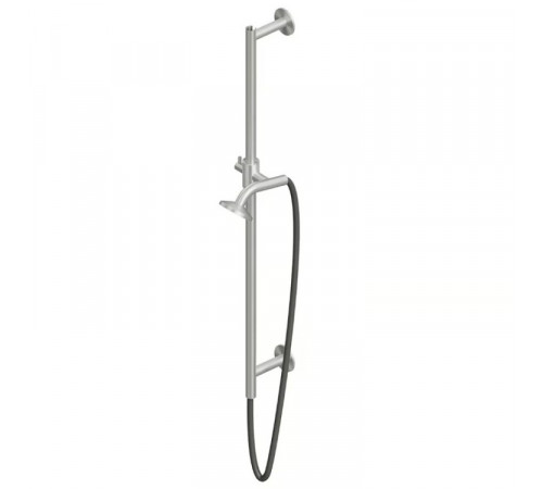 Душевой гарнитур, Quadro design, 80, цвет-Steel Brushed