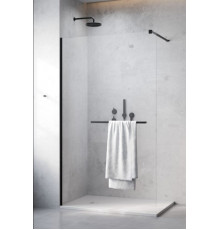Душевая перегородка, Radaway, Modo New II, шв 900*2000, черный, цвет стекла-прозрачный, Easy Clean, с полотенцедержателем
