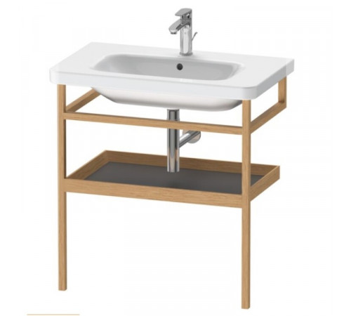 Консоль-полотенцедержатель, Duravit, Durastyle, шгв 740*440*805, с полкой в цвете-графит матовый, цвет корпуса-дуб европейский