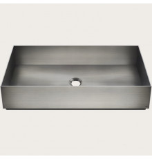 Раковина, Gessi, шгв 600*350*125, отверстия для смесителя-отсутствуют, цвет-Steel Brushed