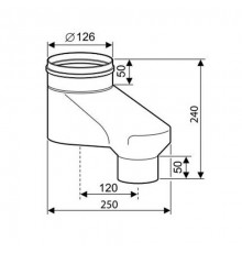 Вертикальный адаптер DN80/80 на DN80/125, AZ 175