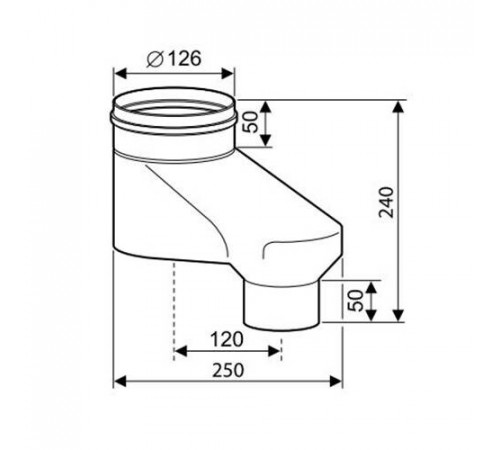Вертикальный адаптер DN80/80 на DN80/125, AZ 175