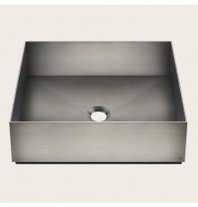 Раковина, Gessi, шгв 400*400*125, отверстия для смесителя-отсутствуют, цвет-Steel Brushed