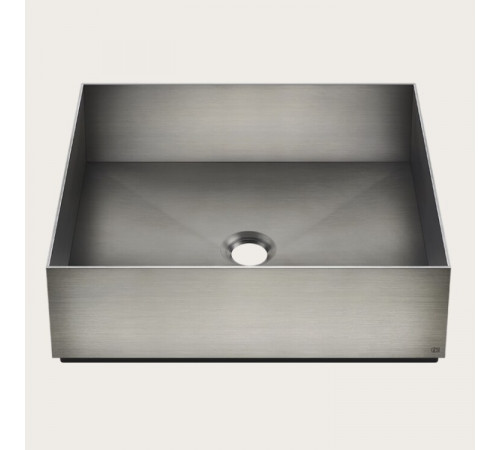 Раковина, Gessi, шгв 400*400*125, отверстия для смесителя-отсутствуют, цвет-Steel Brushed
