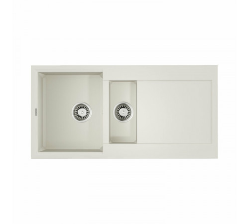 Мойка, OMOIKIRI, Sakaime, шгв 1000*500*200, отверстия для смесителя-отсутствуют, чаши-2, цвет-белый
