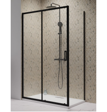 Дверь, Radaway, Premium Pro KDJ, шв 1300*2000, петли-слева, черный, цвет стекла-прозрачный, Easy Clean